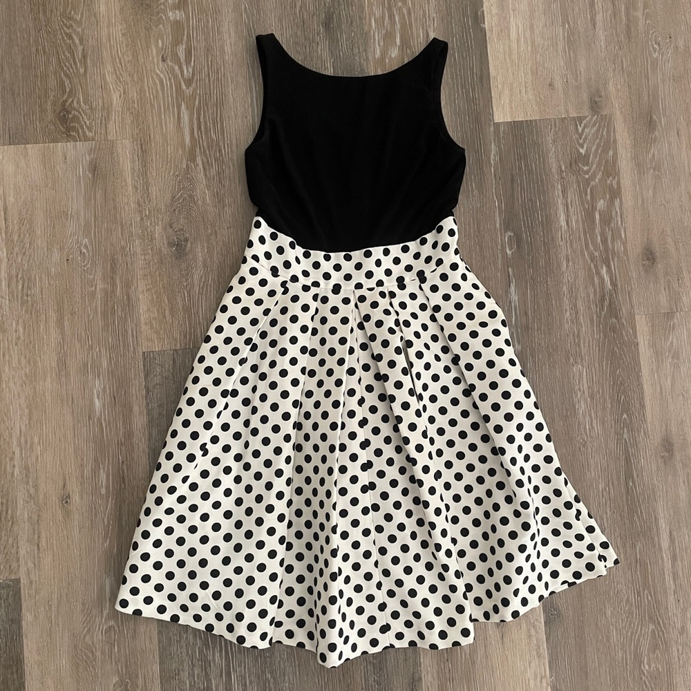 Chic Black and White Polka Dot Dress
